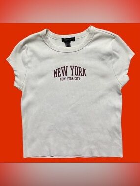 FOREVER21 Fitted Cropped Top “NEW YORK, NEW YORK CITY” Tee